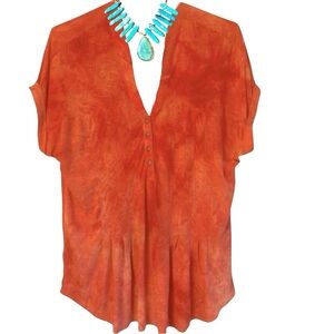 New Directions Vibrant Orange Blouse